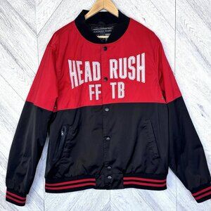 Headrush Satin Bomber Jacket Mens 2XL MMA Fightwear Combat Sports FFTB Red Black